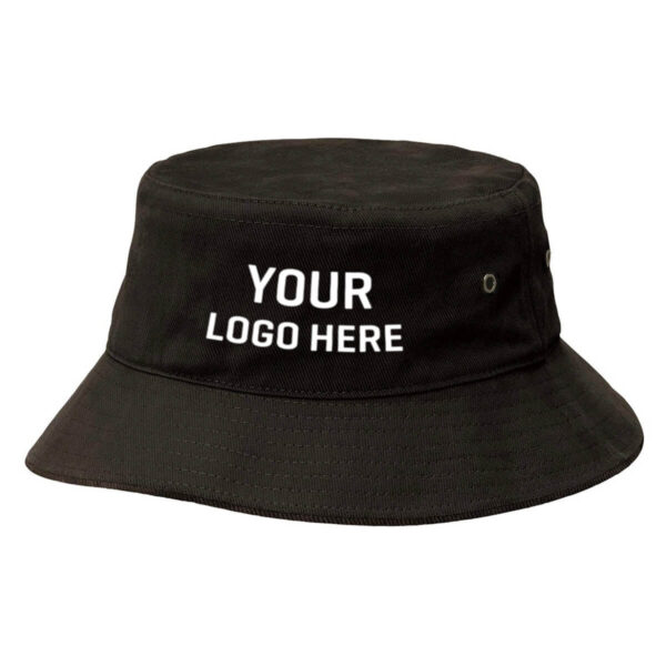 Sandwich Brim Bucket Hat with Embroidered Front Logo